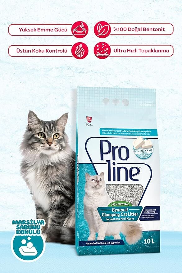 Proline Sabun Kokulu Bentonit Kedi Kumu, 10 L