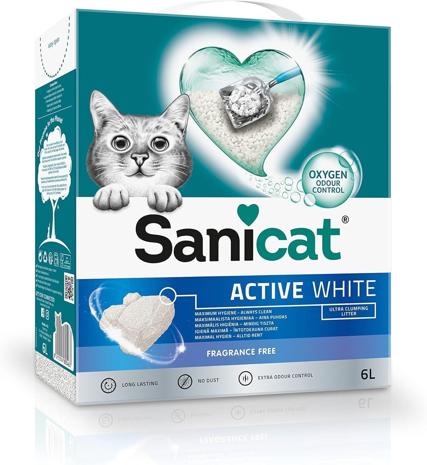 Sanicat Active White Kokusuz Kedi Kumu 6l
