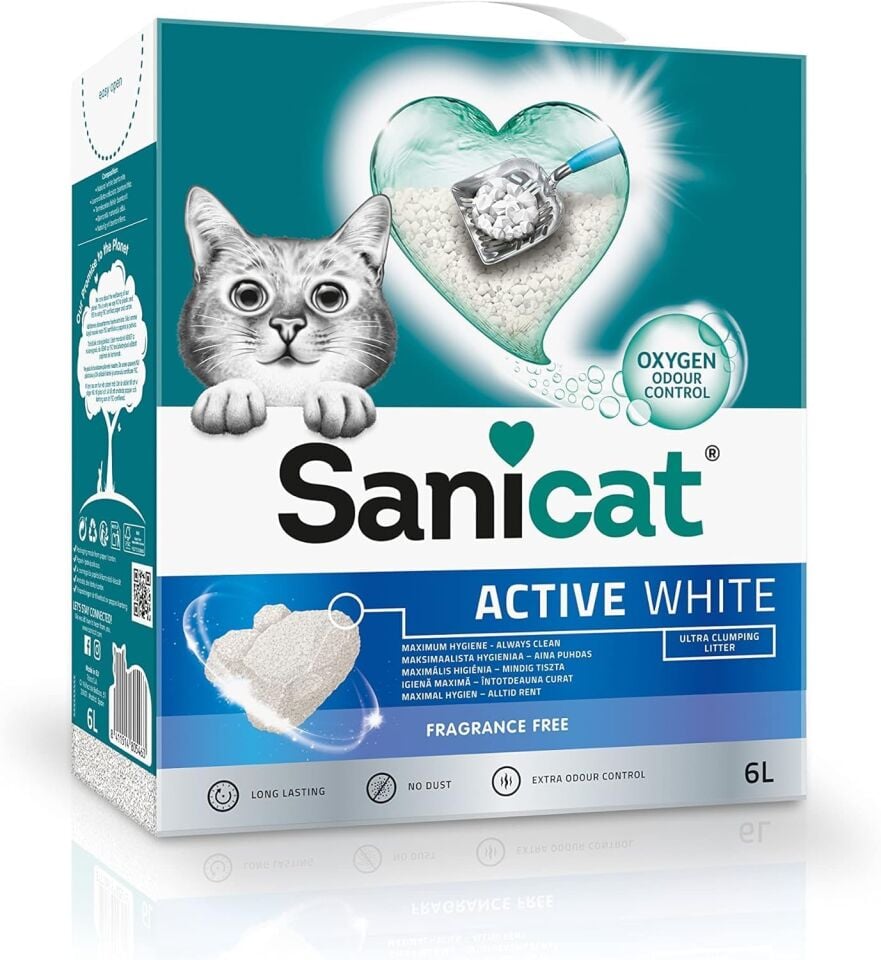 Sanicat Active White Kokusuz Kedi Kumu 6l