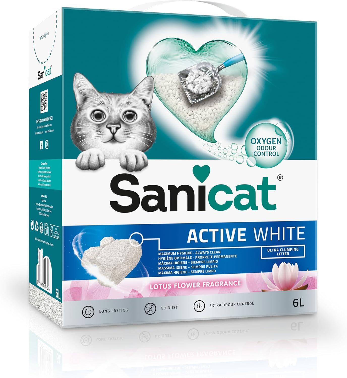 Sanicat Active White Lotus Çiçeği Kedi Kumu 6 L