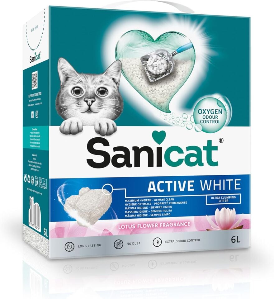 Sanicat Active White Lotus Çiçeği Kedi Kumu 6 L