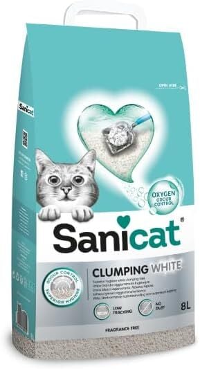 Sanicat Clumping White Topaklanan Kedi Kumu (Kokusuz) 8L