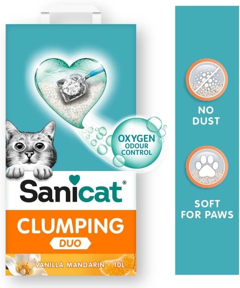Sanicat Duo Vanilya & Mandalinalı Topaklanan Kedi Kumu 10lt