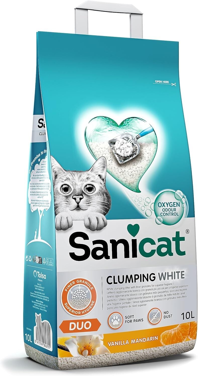Sanicat Duo Vanilya & Mandalinalı Topaklanan Kedi Kumu 10lt