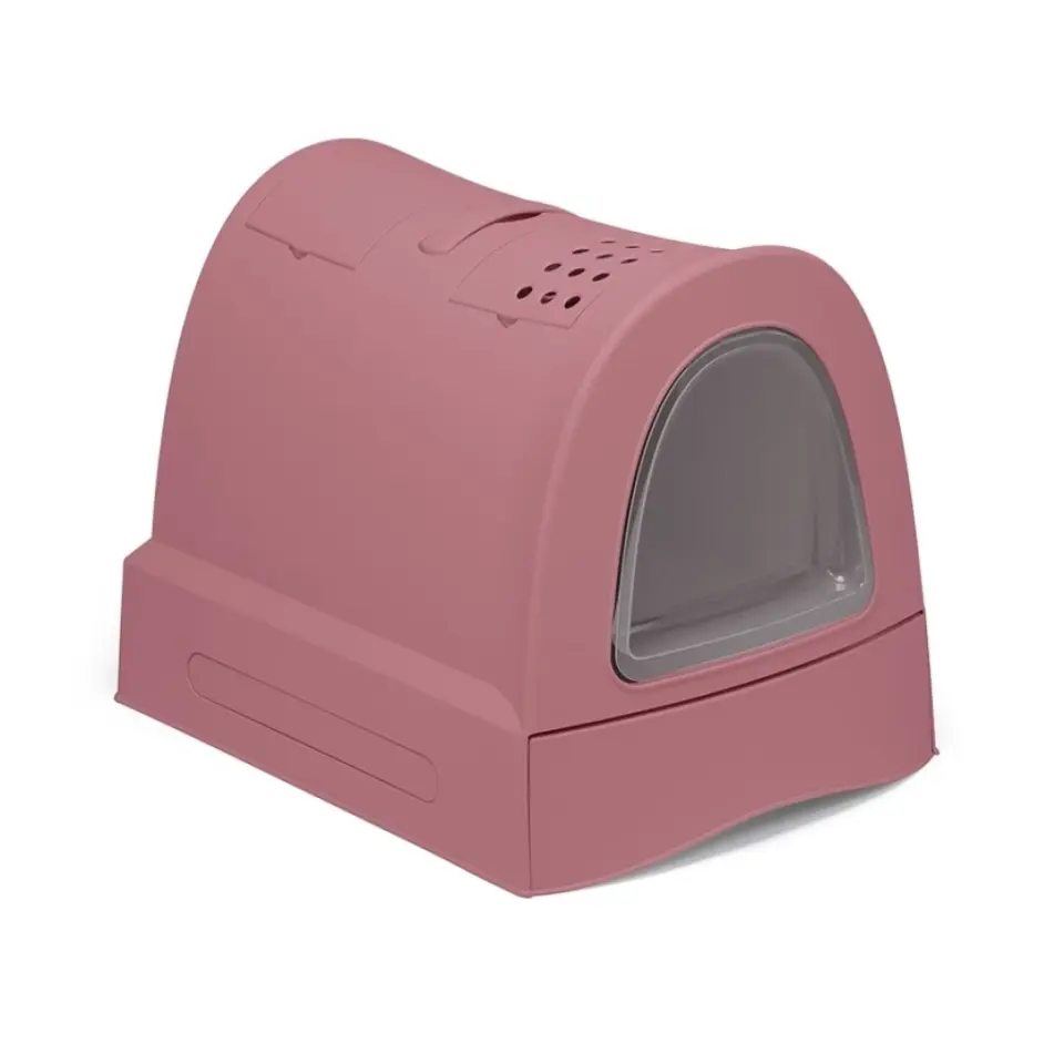 IMAC Zuma Poşet Hazneli Kapalı Kedi Tuvaleti 56x40x42,5cm (Pembe)