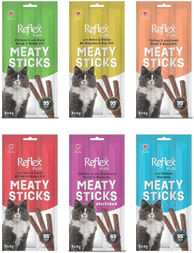 Reflex Meaty Sticks Karışık Ödül Maması Seti 3X5GR 6lı Paket