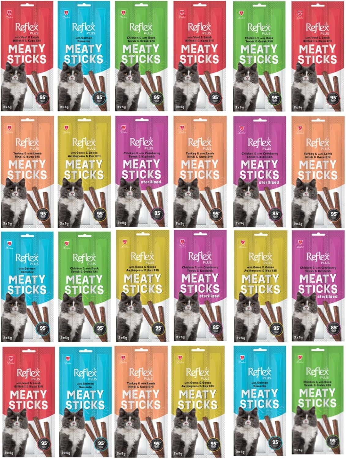 Reflex Stick Kedi Ödülü 3x5 gr 24 Paket Kedi Ödül Çubuğu Maması