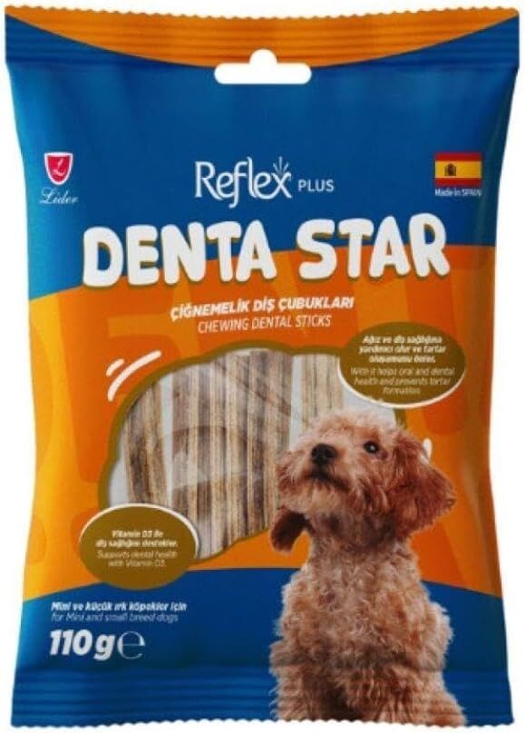 Reflex Plus Dentastar / Çiğnemelik Diş Çubukları Mini ve Küçük Irk Yetişkin Köpek Ödül Maması 110GR