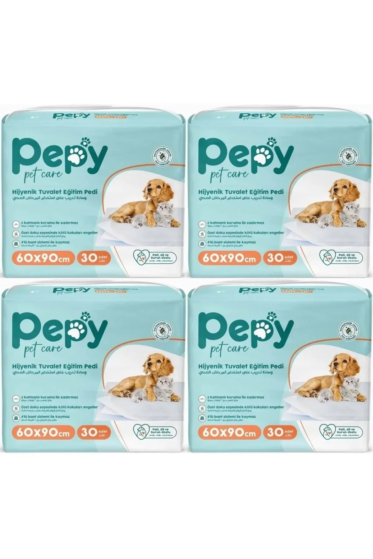 PEPY 60x90 Hijyenik Tuvalet Eğitim Pedi 30'lu x4 Adet