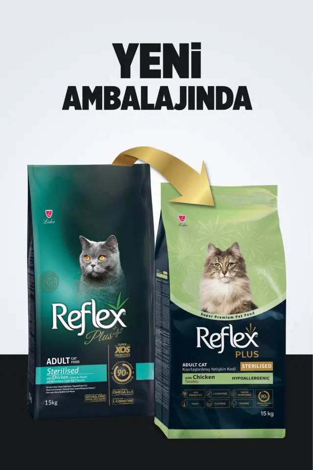 Reflex Plus Hipoalerjenik Kısırlaştırılmış/Sterilised Tavuklu Yetişkin Kedi Maması 15 kg