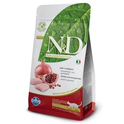 N&D Prime Tavuklu ve Narlı Tahılsız Kısırlaştırılmış Kedi Maması 1,5kg