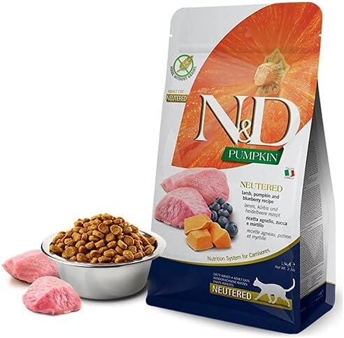 N&D Pumpkin Kuzu Etli Bal Kabaklı ve Yaban Mersinli Tahılsız Kısırlaştırılmış Kedi Maması 1,5kg