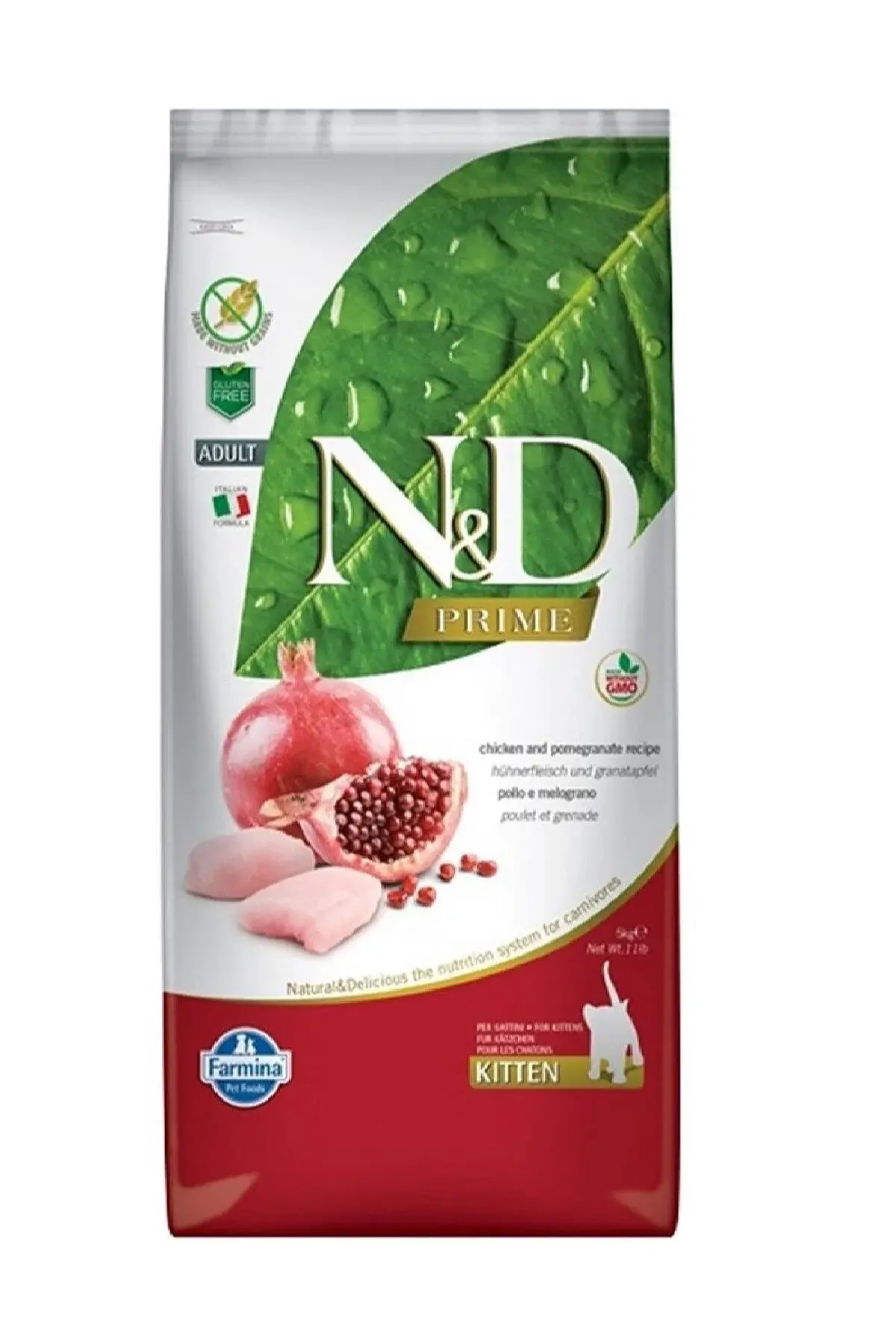 N&D Prime Tavuklu ve Narlı Tahılsız Yavru Kedi Maması 5kg