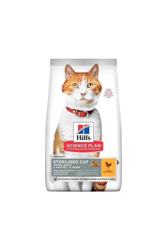 Hill's SCIENCE PLAN Tavuklu Kısırlaştırılmış Kedi Maması 8kg + 2kg HEDİYE!