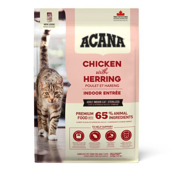 Acana Indoor Entree Hairball Control Tavuklu ve Ringa Balıklı Kısırlaştırılmış Kedi Maması 4,5kg