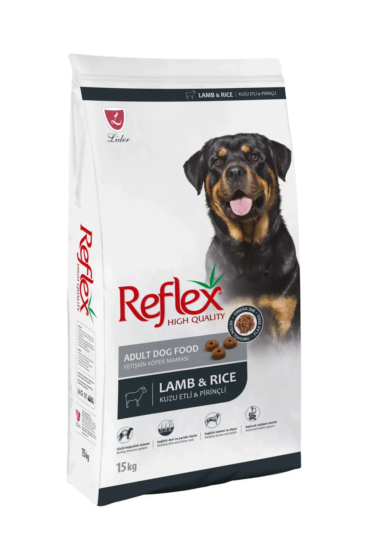 Reflex Kuzu Etli ve Pirinçli Yetişkin Köpek Maması 15 kg