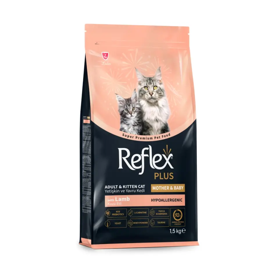 Reflex Plus Hipoalerjenik Yetişkin ve Yavru Kuzu Etli Kedi Maması 1,5 kg