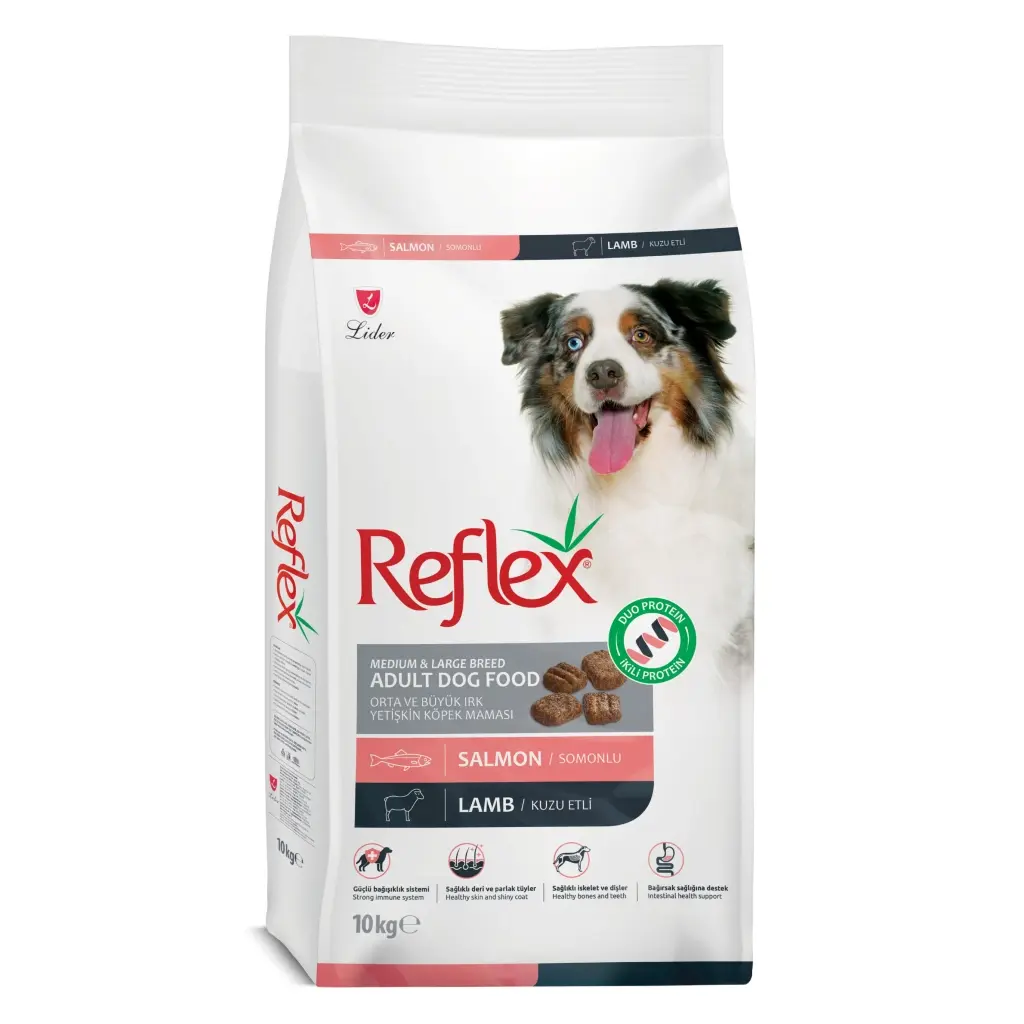 Reflex Duo Protein Somonlu & Kuzu Etli Orta ve Büyük Irk Yetişkin Köpek Maması 10 kg
