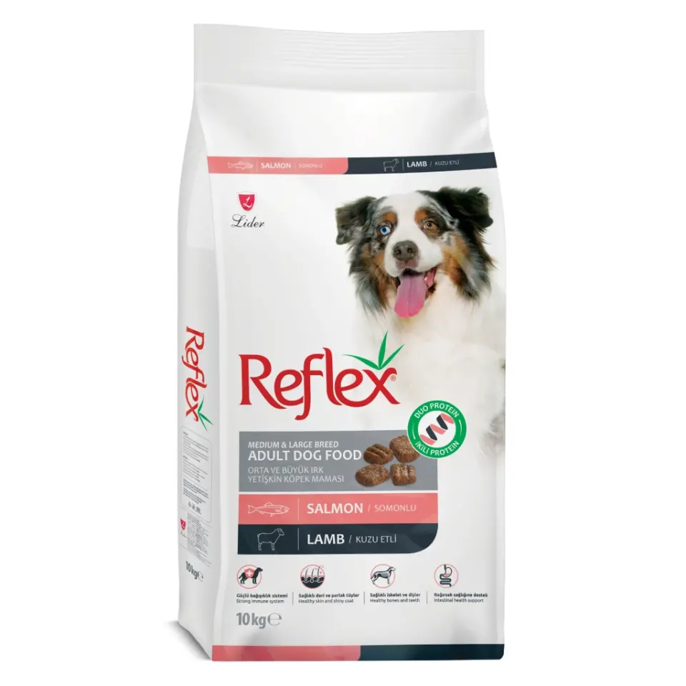 Reflex Duo Protein Somonlu & Kuzu Etli Orta ve Büyük Irk Yetişkin Köpek Maması 10 kg
