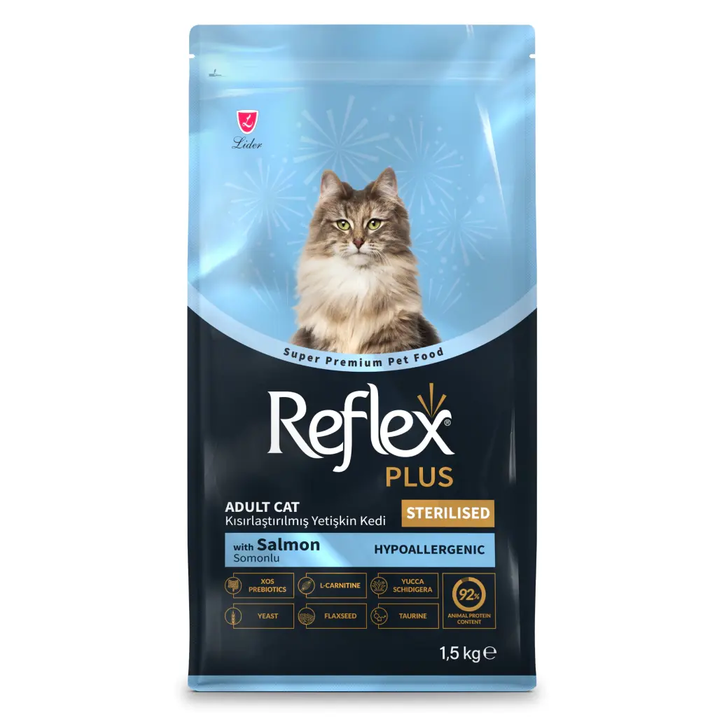 Reflex Plus Hipoalerjenik  Kısırlaştırılmış/Sterilised Somonlu Yetişkin Kedi Maması 1,5 kg