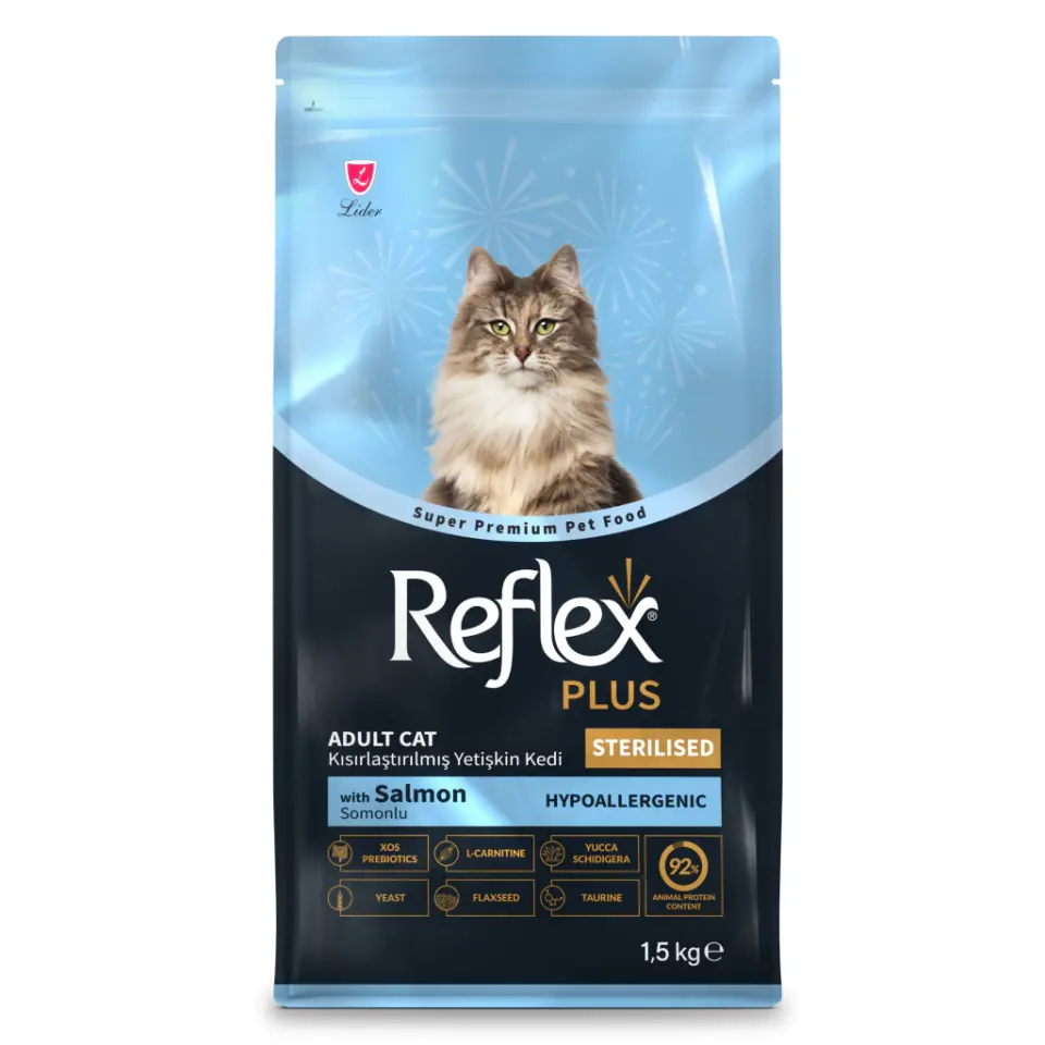 Reflex Plus Hipoalerjenik  Kısırlaştırılmış/Sterilised Somonlu Yetişkin Kedi Maması 1,5 kg