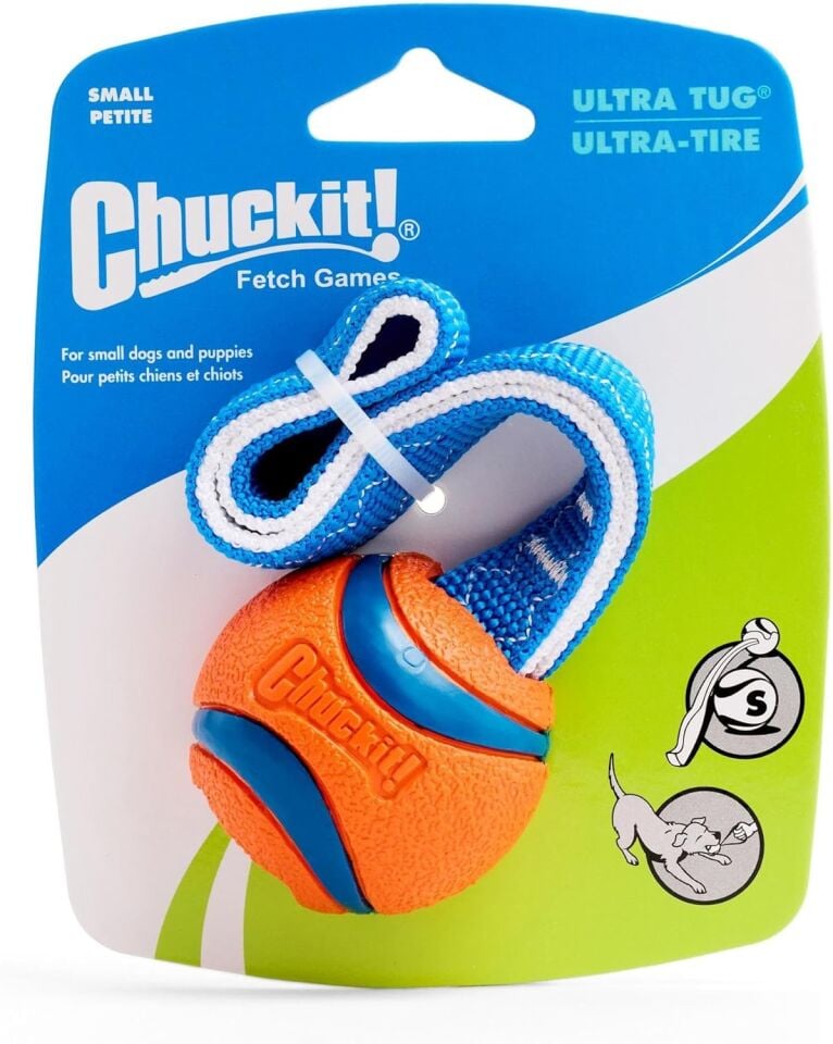 Chuckit! Ultra Tug Köpek Çekiştirmeli Oyun Topu (Small) - Dayanıklı Halatlı Doğal Kauçuk, Yüksek Sıçrama Gücü, Küçük Boy Köpekler İçin