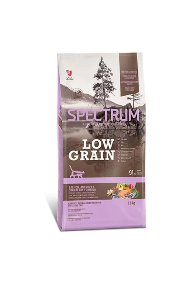 Spectrum Düşük Tahıllı Somonlu Hamsili ve Yaban Mersinli Kısırlaştırılmış Kedi Maması 12 Kg