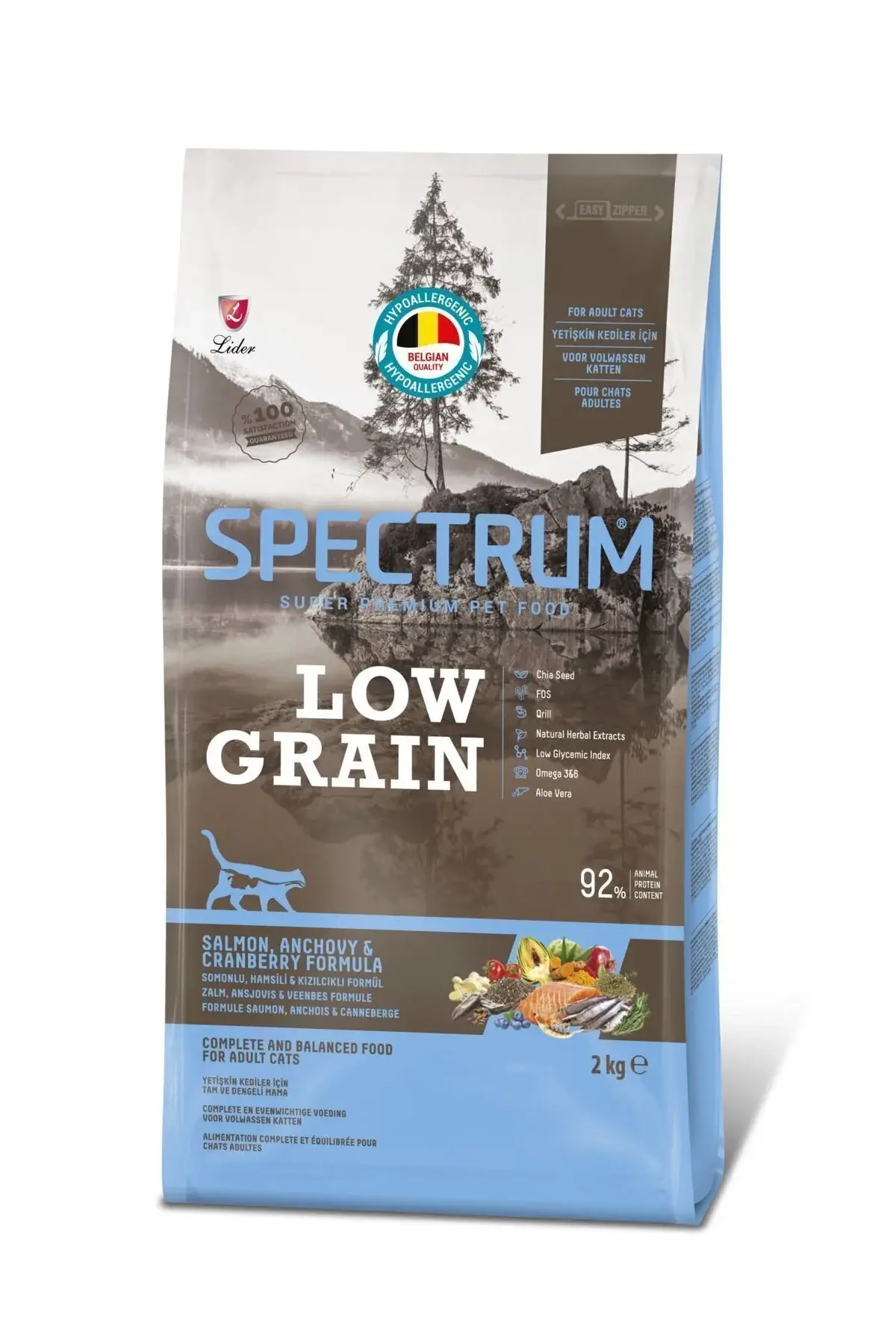 Spectrum Low Graın Yetişkin Kediler Için Somonlu, Hamsili Ve Kızılcıklı Mama 2kg