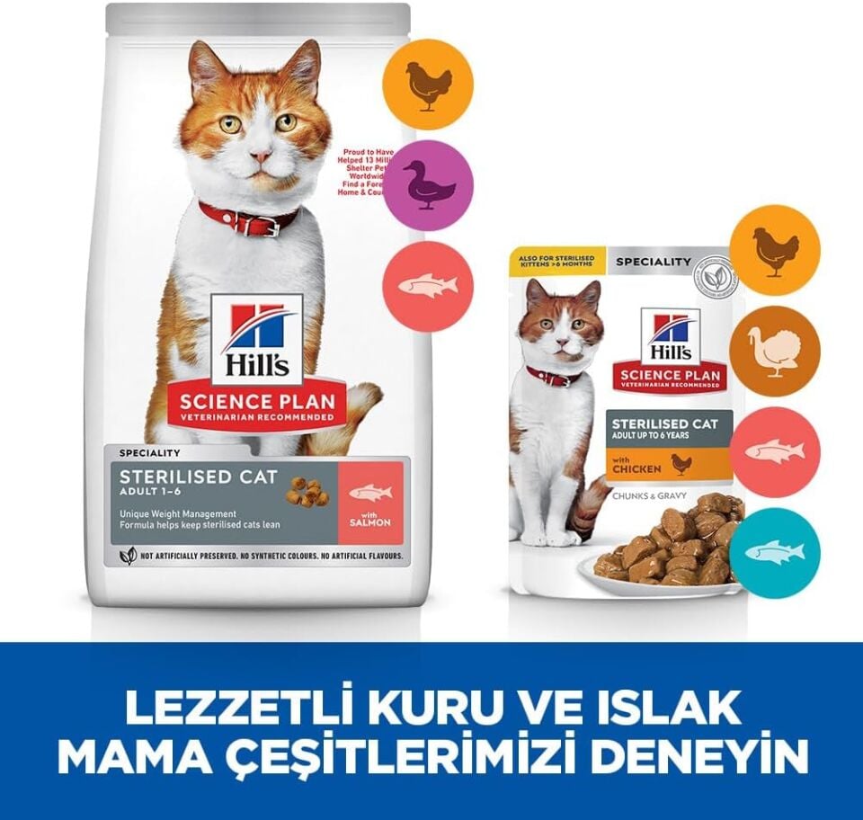Hill's Somon Balıklı Kısırlaştırılmış Kedi Maması 3 Kg