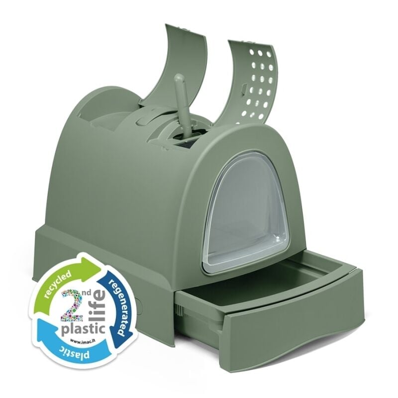 Imac Zuma 2nd Lıfe Torbalı Kapalı Kedi Tuvaleti Yeşil 56x40x42,5cm