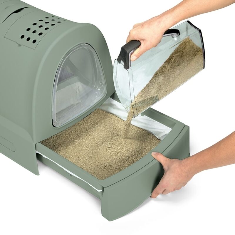 Imac Zuma 2nd Lıfe Torbalı Kapalı Kedi Tuvaleti Yeşil 56x40x42,5cm