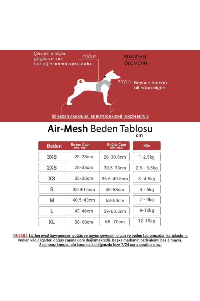 Tailpetz Air-Mesh Küçük ve Orta Irk Kedi Köpek Göğüs Tasması - Yumuşak, Nefes Alabilir, Dayanıklı Kırmızı