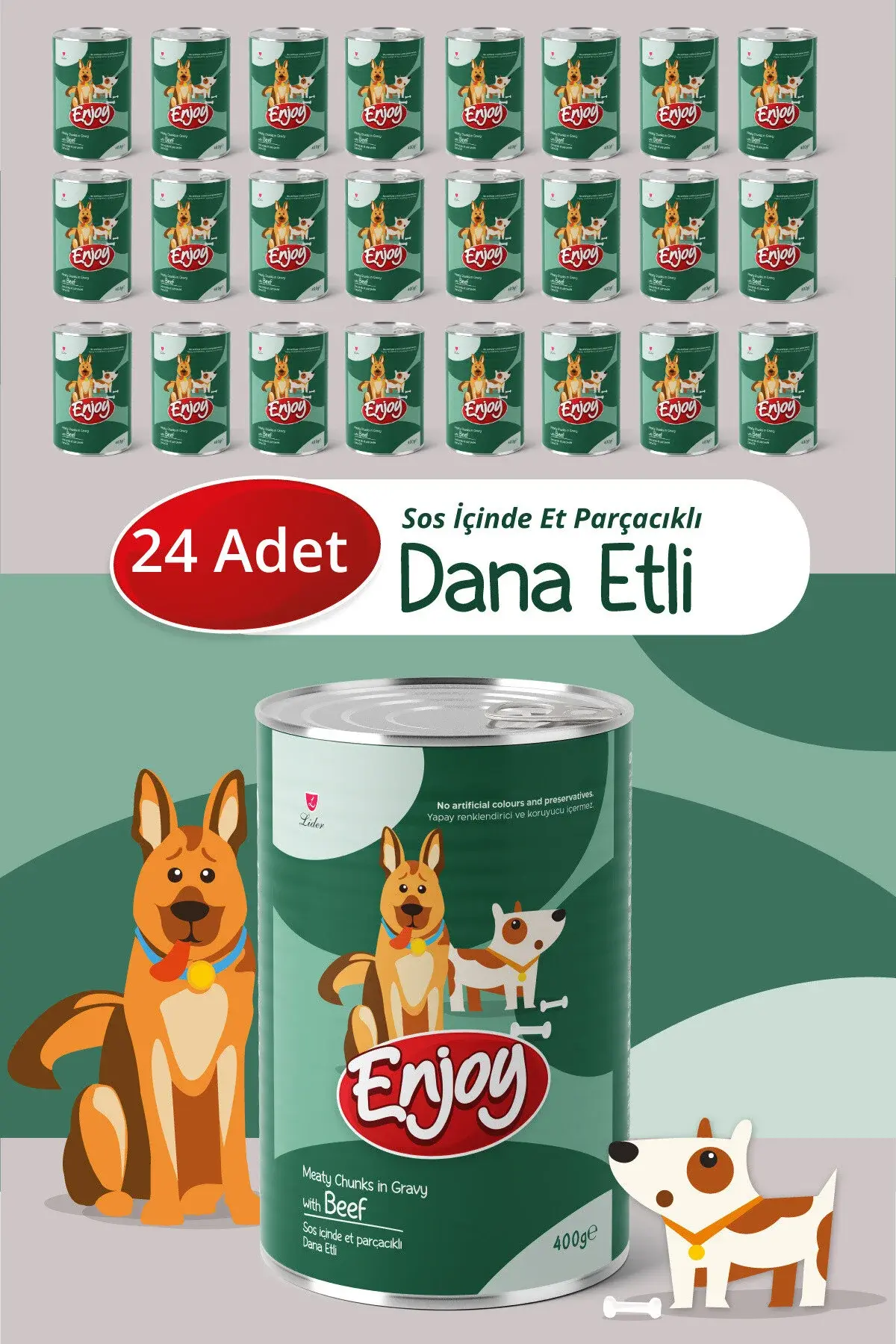 Enjoy Dana Etli Köpek Konservesi Sos İçinde Et Parçacıklı 400 Gr x24