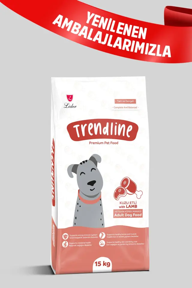 Trendline Kuzu Etli Ve Pirinçli Yetişkin Köpek Maması 15 Kg