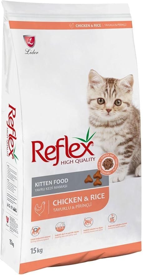 Reflex Kitten Tavuklu Pirinçli Yavru Kedi Maması, 15 kg