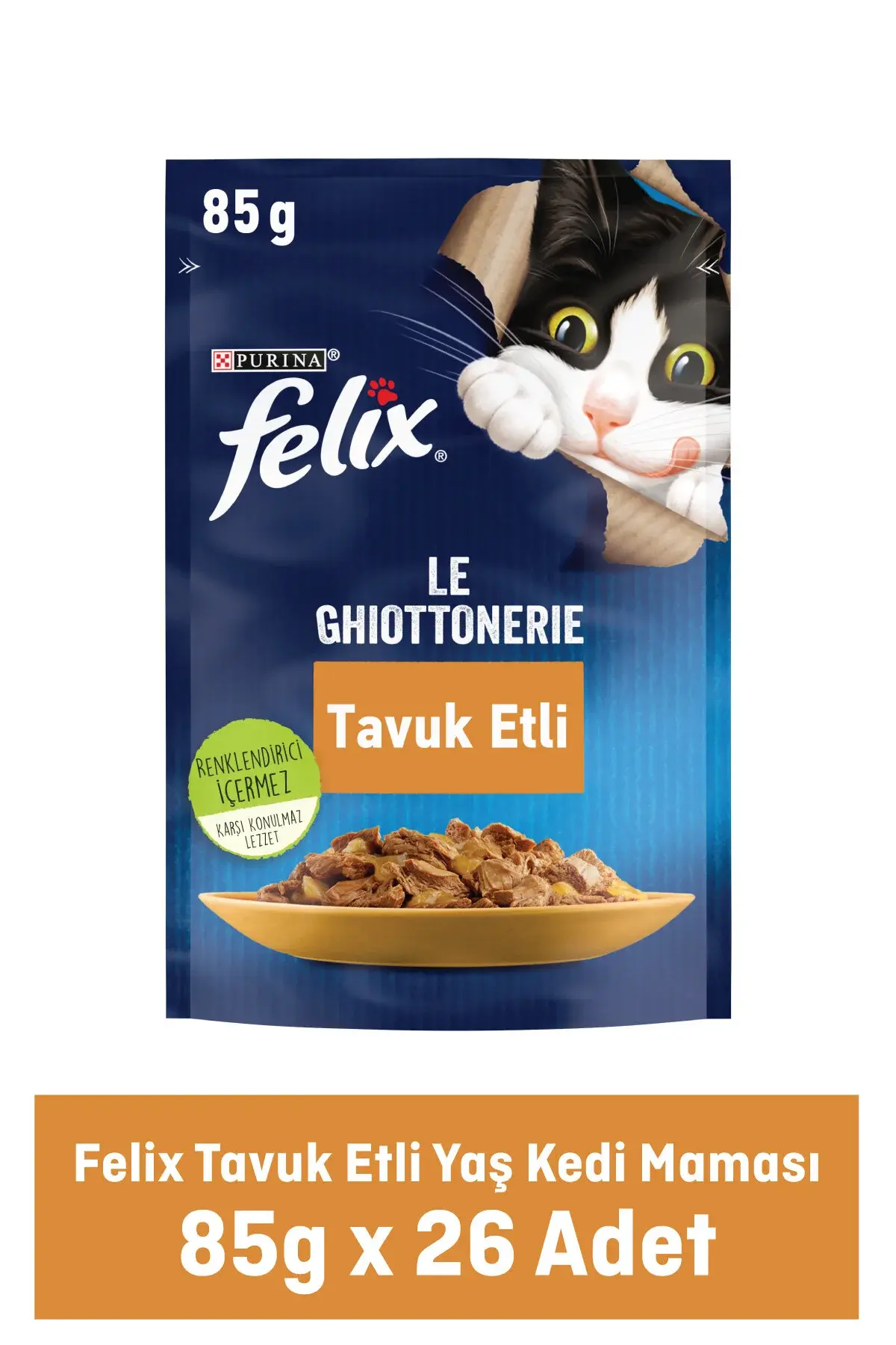 FELIX Tavuklu Yetişkin Yaş Kedi Maması 85 gr X 26 Adet