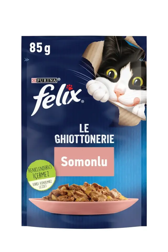 FELIX Somonlu Yaş Kedi Maması 26 Adet X 85 Gr.