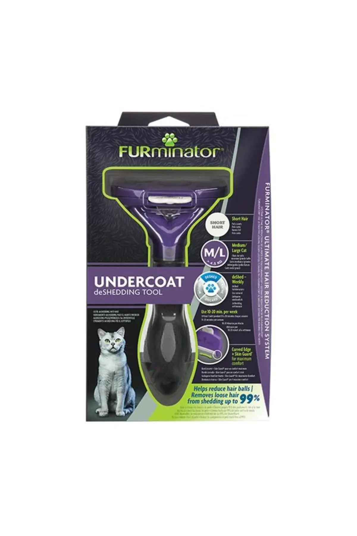 Furminator Shorthair L Kısa Tüylü Kedi Tüy Toplama Tarağı