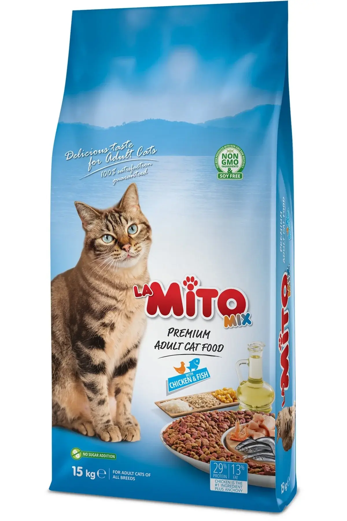 Mito La Mix Adult Cat 15 Kg Tavuklu Ve Balıklı Renkli Taneli Yetişkin Kedi Maması