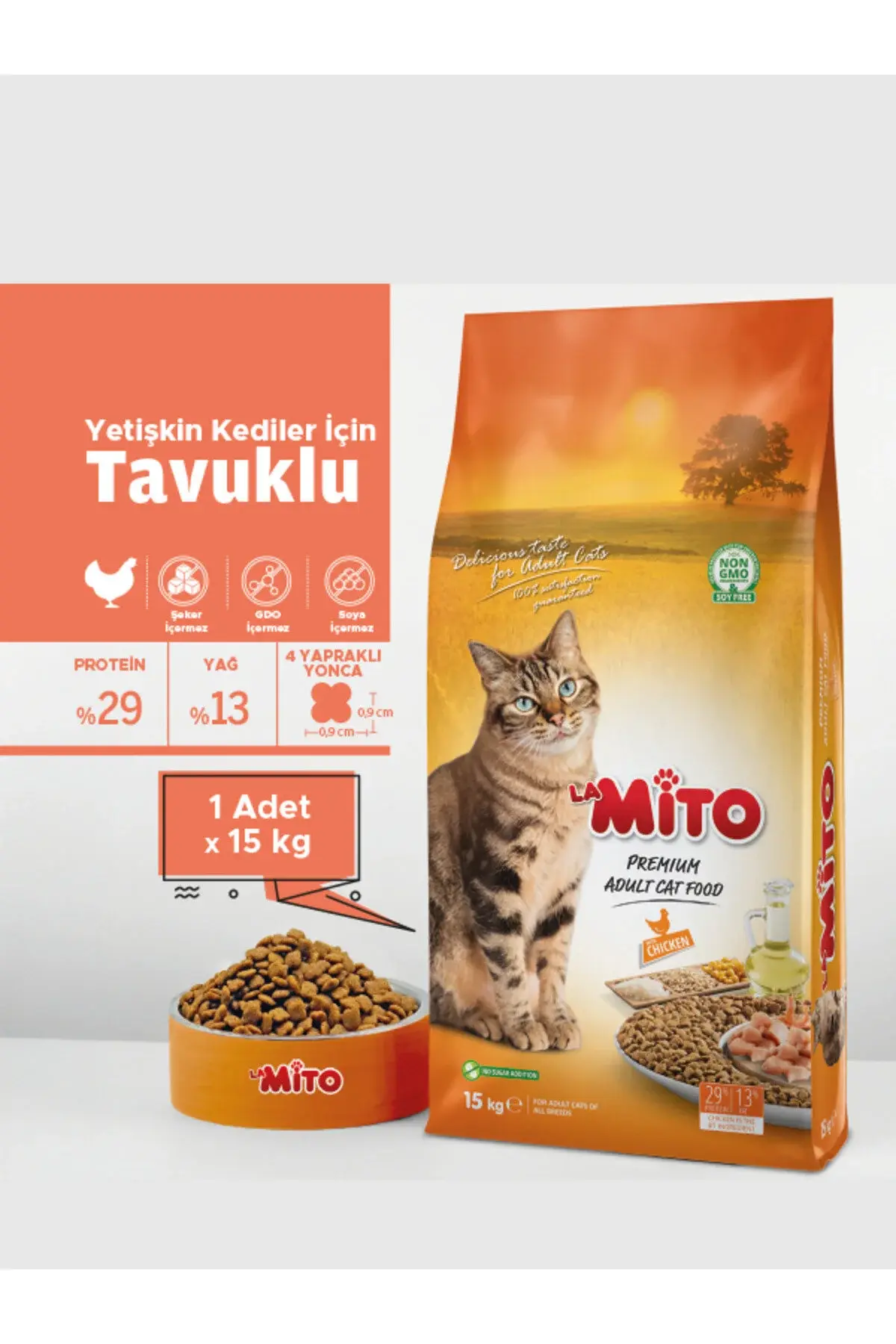 Mito Tavuklu 15 Kg Yetişkin Kedi Maması Adult